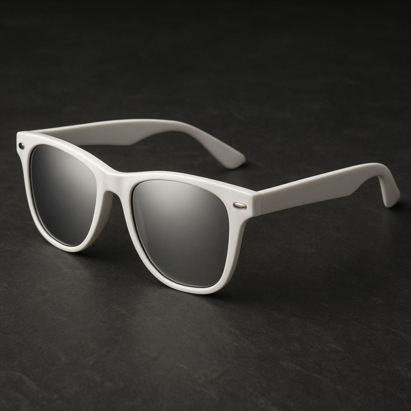 Witte 'Distressed' zonnebrillen met gespiegelde glazen 2217-31 - Afbeelding 2