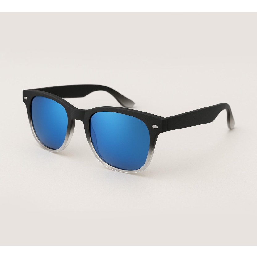 'Distressed' wayfarer sunglasses with blue mirror lenses 2217-44 - Image 2