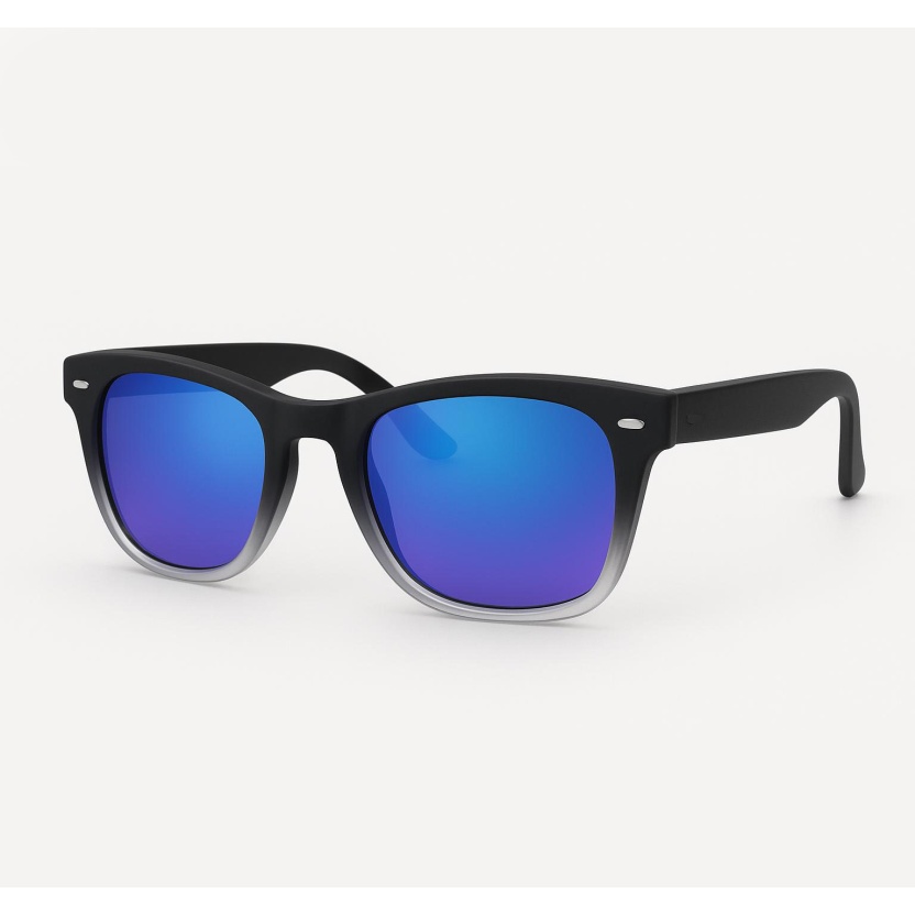 'Distressed' wayfarer sunglasses with mirror glasses 2217-45 - Image 2