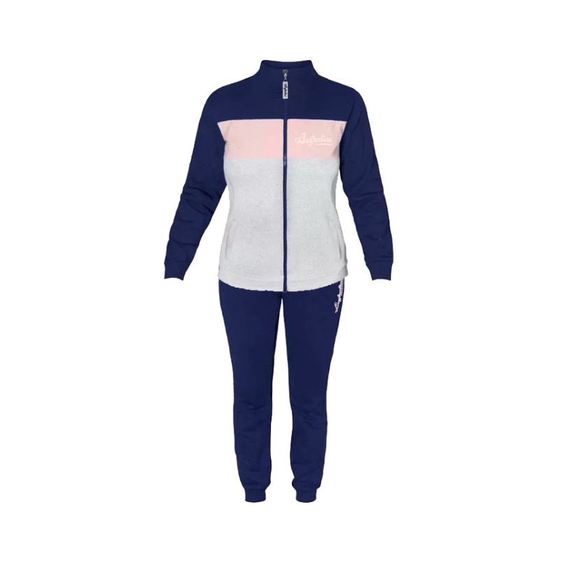 Blue/grey melange 'Australian' Homewear homesuits / tracksuits for women AF42 - Image 2