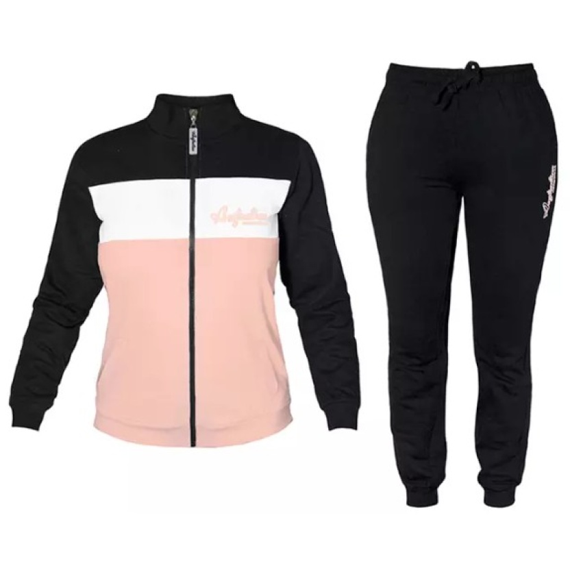 Zwart/roze 'Australian' homewear huispakken/trainingspakken voor dames AF42 - Afbeelding 3