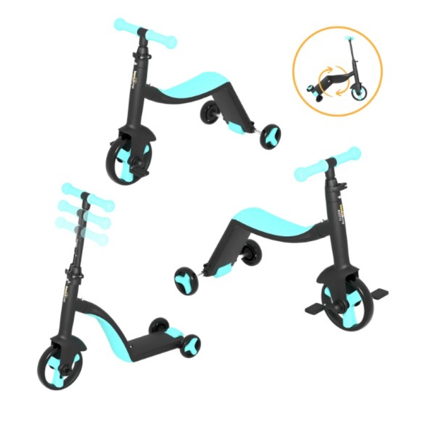 Blauwe HoneyBump Swifty 3-in-1 driewielers voor kinderen - Afbeelding 2
