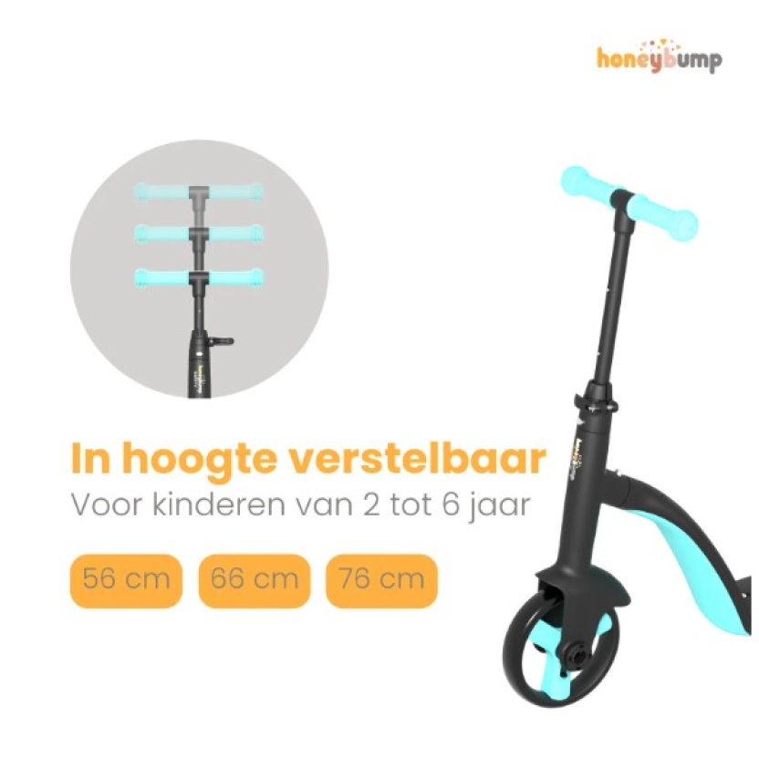 Blauwe HoneyBump Swifty 3-in-1 driewielers voor kinderen - Afbeelding 3