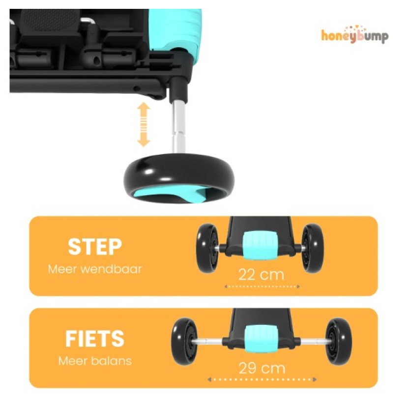 Blauwe HoneyBump Swifty 3-in-1 driewielers voor kinderen - Afbeelding 5