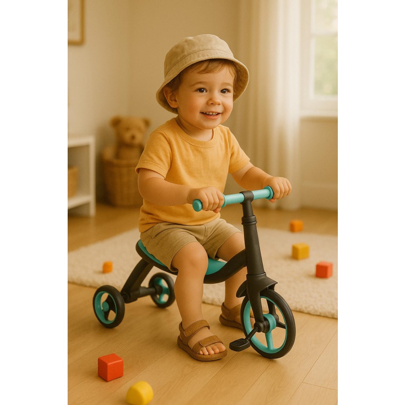Blauwe HoneyBump Swifty 3-in-1 driewielers voor kinderen