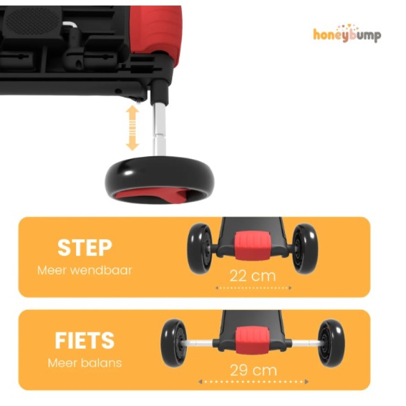 Rode HoneyBump Swifty 3-in-1 driewielers voor kinderen - Afbeelding 4