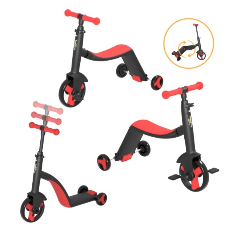 Rode HoneyBump Swifty 3-in-1 driewielers voor kinderen - Afbeelding 2