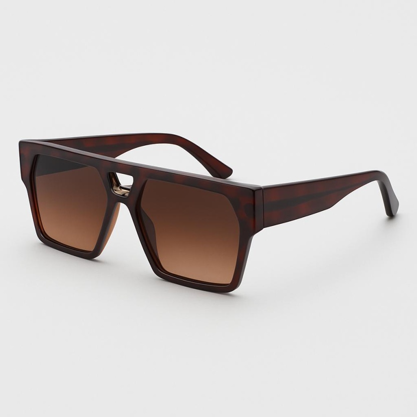 Brown 'Distressed' statement sunglasses 2041-BR - Image 2