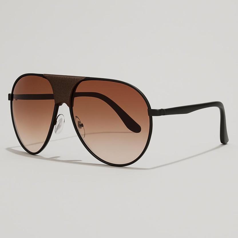 Brown 'Distressed' vntage look aviator sunglasses 2042-BROWN - Image 2