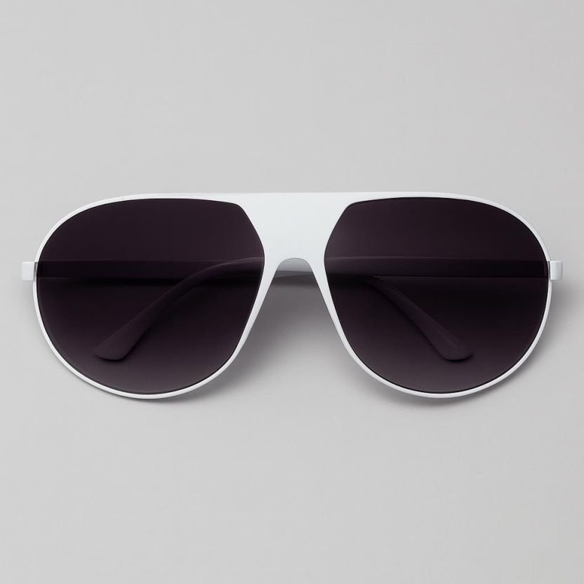 'Distressed' sunglasses with bold white frame 2042-WS