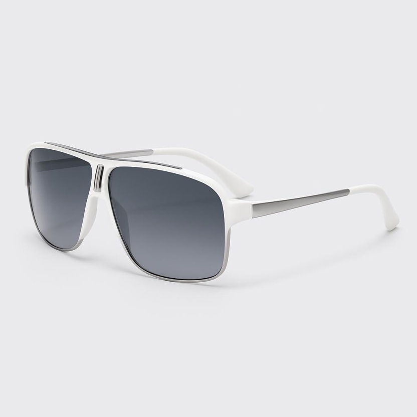 Witte 'Distressed' pilotenzonnebrillen met een hypermoderne look 2043-WEIS - Afbeelding 2