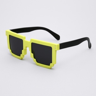 Neon yellow 'Distressed' pixel sunglasses 2203-22