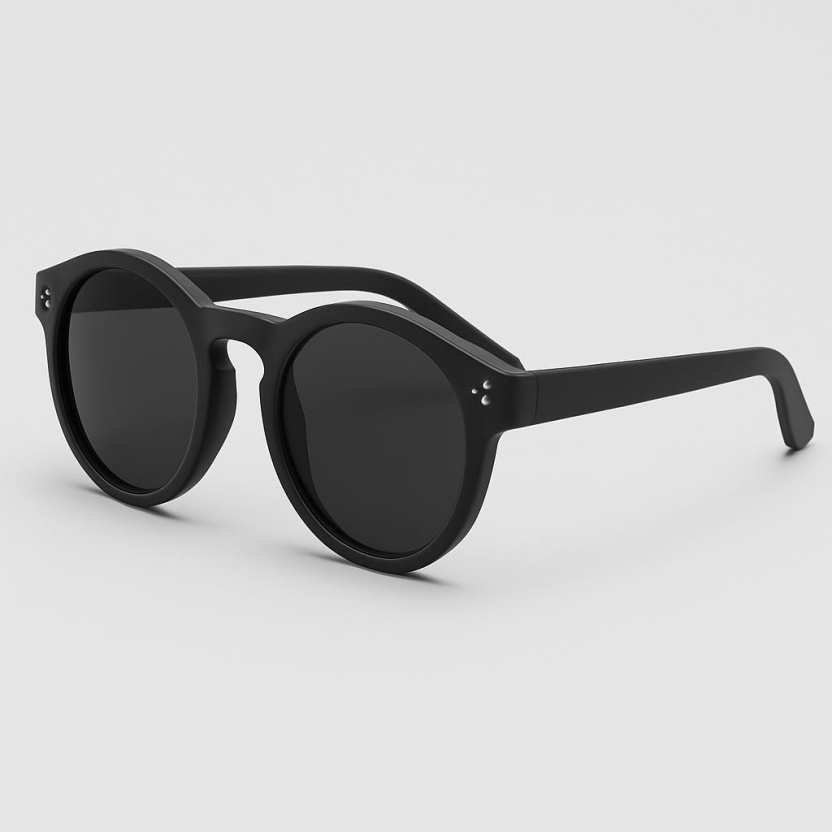 Black round 'Distressed' sunglasses 2209-01 - Image 2
