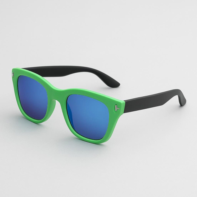Green 'Distressed' sunglasses with mirror lenses 2211-11 - Image 2