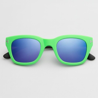 Green 'Distressed' sunglasses with mirror lenses 2211-11