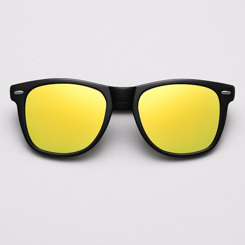 Black 'Distressed' wayfarer sunglasses with miror lenses 2217-01