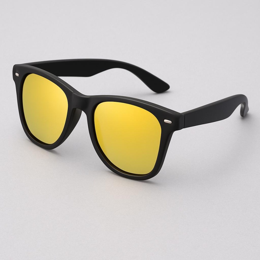 Black 'Distressed' wayfarer sunglasses with miror lenses 2217-01 - Image 2
