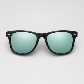 Black 'Distressed' wayfarer sunglasses with miror lenses 2217-02
