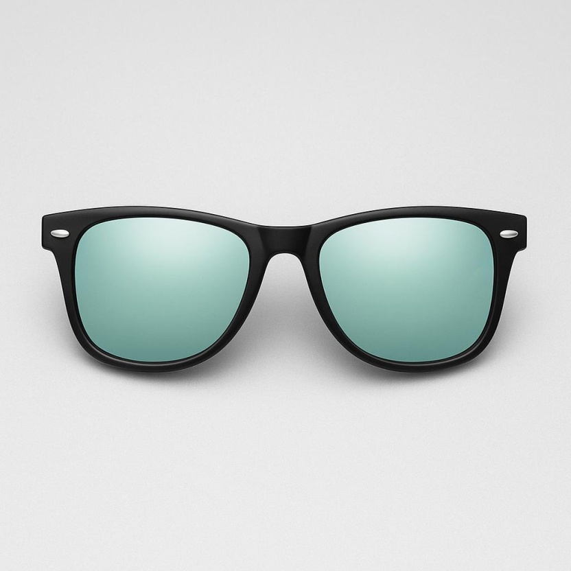 Black 'Distressed' wayfarer sunglasses with miror lenses 2217-02