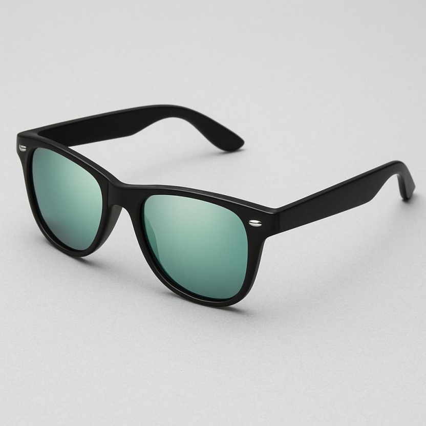 Black 'Distressed' wayfarer sunglasses with miror lenses 2217-02 - Image 2