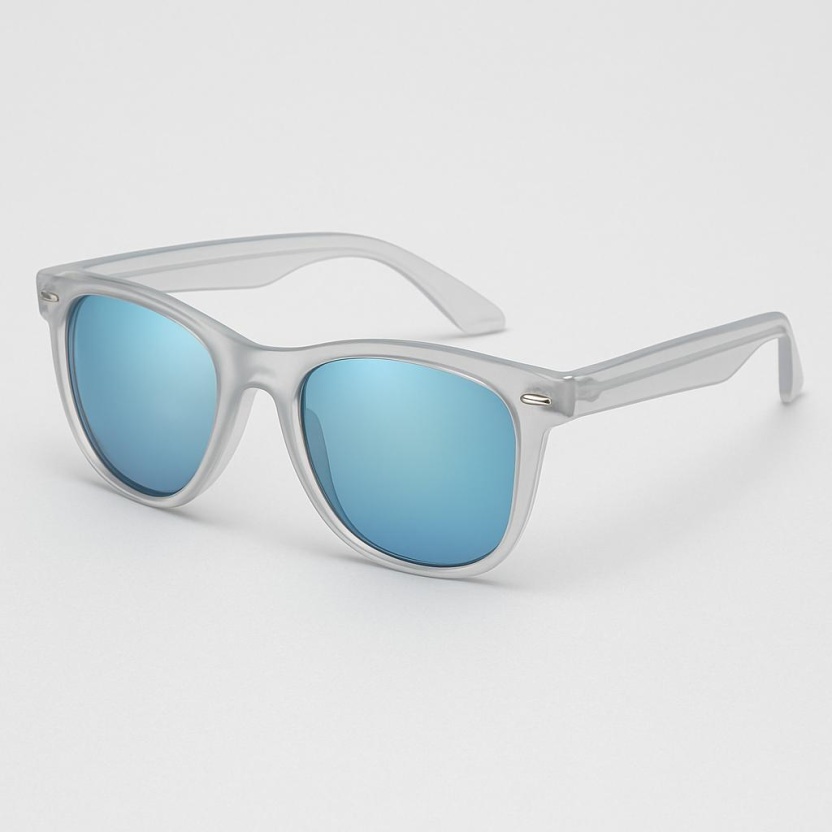 Semi transaparant 'Distressed' wayfarer sunglasses with mirror lenses 2217-14 - Image 2
