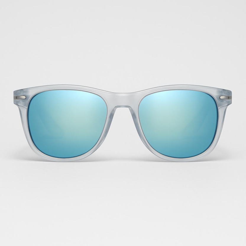 Semi transaparant 'Distressed' wayfarer sunglasses with mirror lenses 2217-14