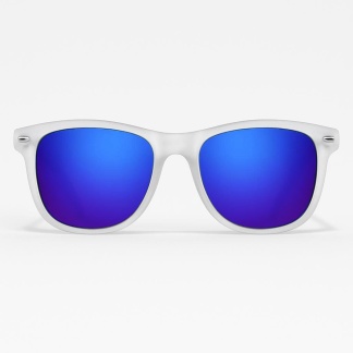 Semi-transparante 'Distressed' wayfarer zonnebril met spiegelglazen 2217-16A