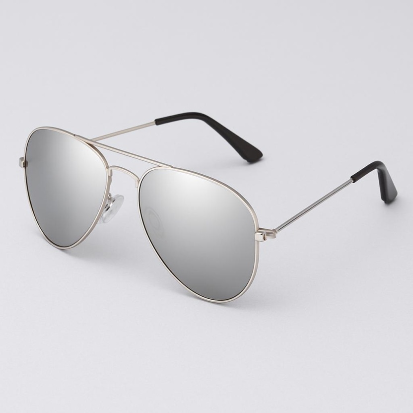 Silver 'Distressed' aviator sunglasses with mirror lenses 2250-14