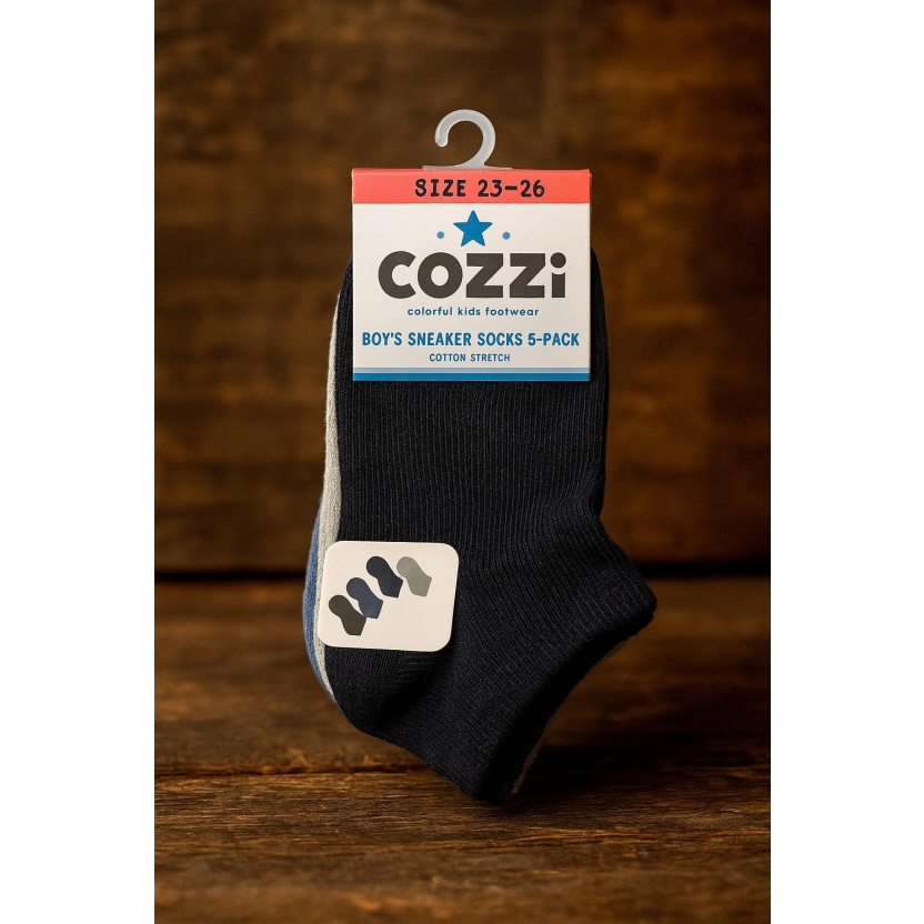 Mix of various 5-packs Cozzi sneaker socks for children - Image 4