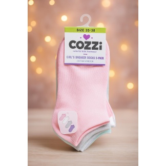 Mix of various 5-packs Cozzi sneaker socks for children