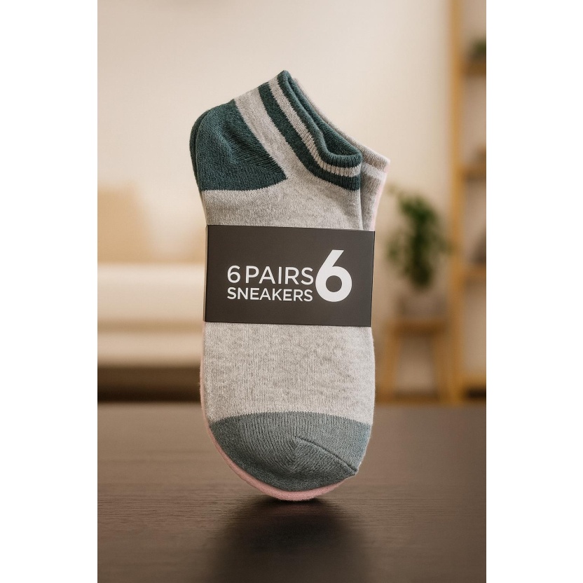 Mix of various 6-packs sneaker socks for kids and adults - Image 2