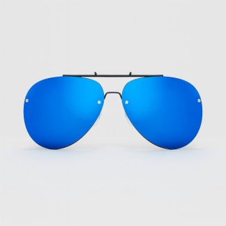 Blue 'Distressed' aviator sunglasses with mirror lenses 2214-05