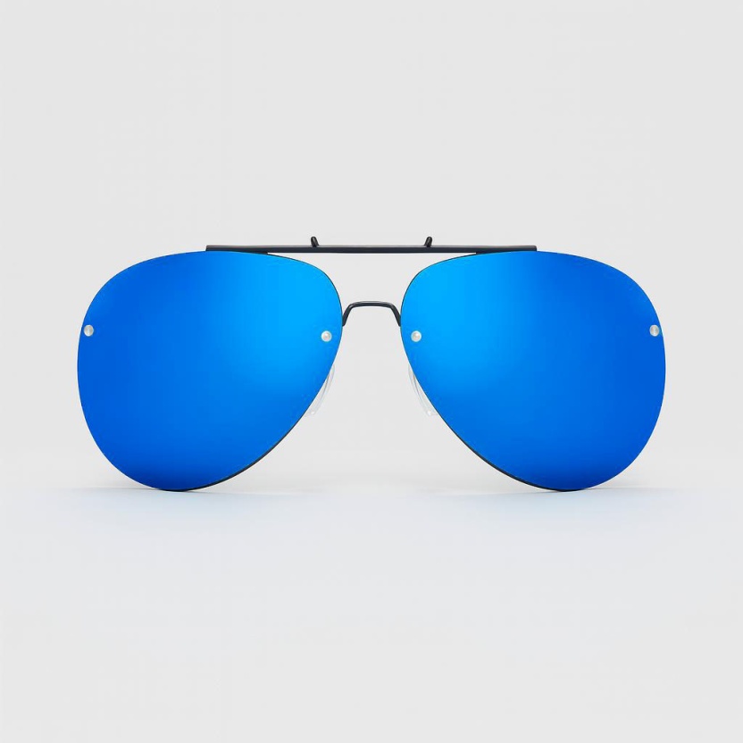 Blue 'Distressed' aviator sunglasses with mirror lenses 2214-05