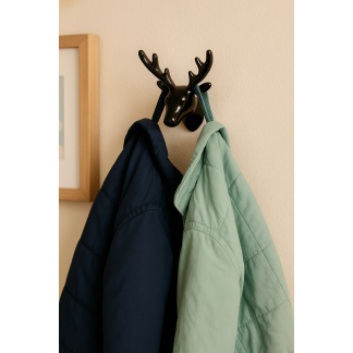 Black The Zoo deer coat hooks