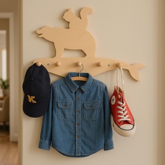 Wooden The Zoo whale coat racks