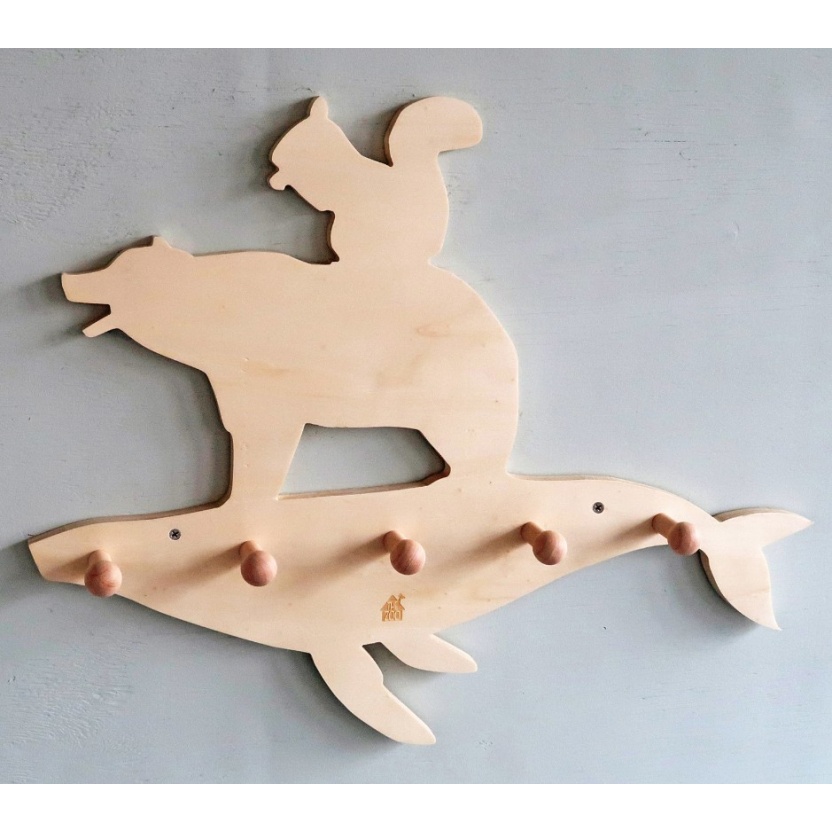 Wooden The Zoo whale coat racks - Image 3