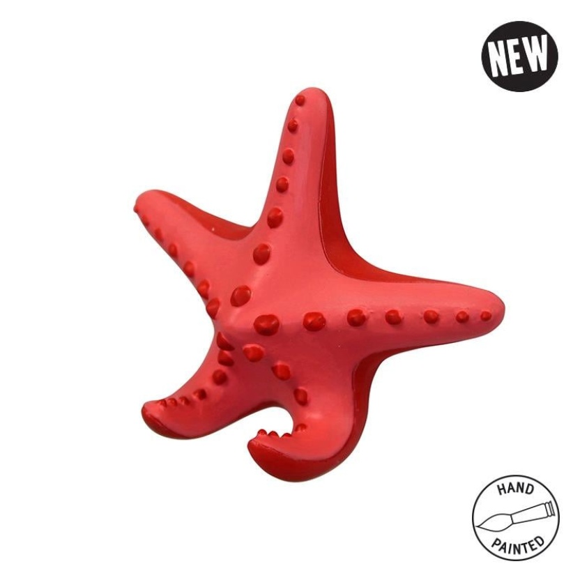 Red hand painted The Zoo sea star coat hooks - Image 6