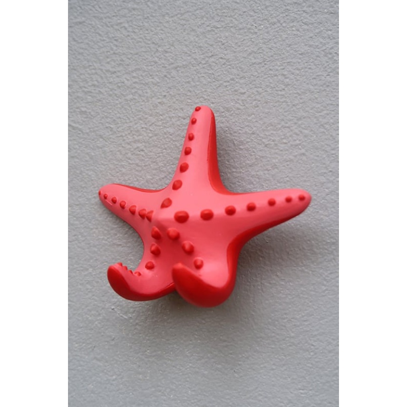 Red hand painted The Zoo sea star coat hooks - Image 5
