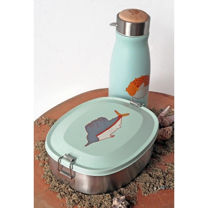 The Zoo stainless steel kids lunchboxes with swordfish print - Image 3