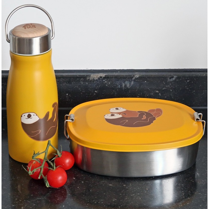 The Zoo stainless steel kids lunchboxes with sea otter print - Image 2