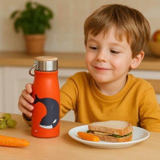 The Zoo stainless steel kids thermal flasks with orca print - 300ML