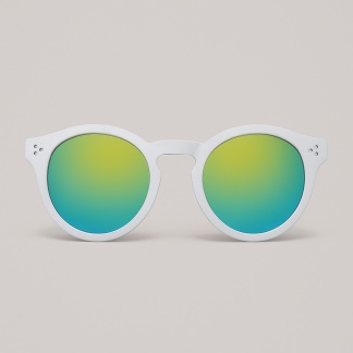 Witte 'Distressed' zonnebril met spiegelglazen 2209-08
