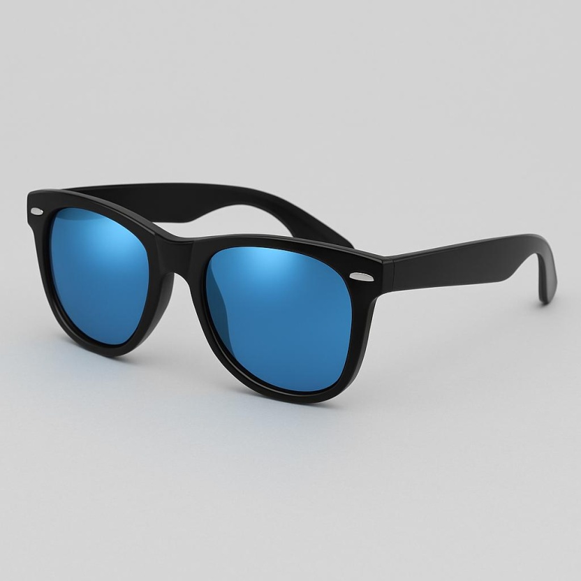 Zwarte 'Distressed' zonnebrillen met blauwe glazen 2215-03 - Afbeelding 2