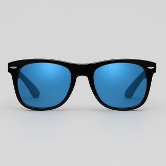 Black 'Distressed' sunglasses with blue lenses 2215-03