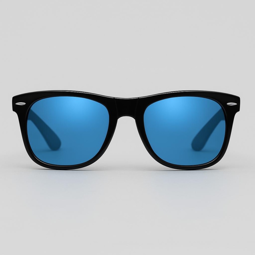 Zwarte 'Distressed' zonnebrillen met blauwe glazen 2215-03