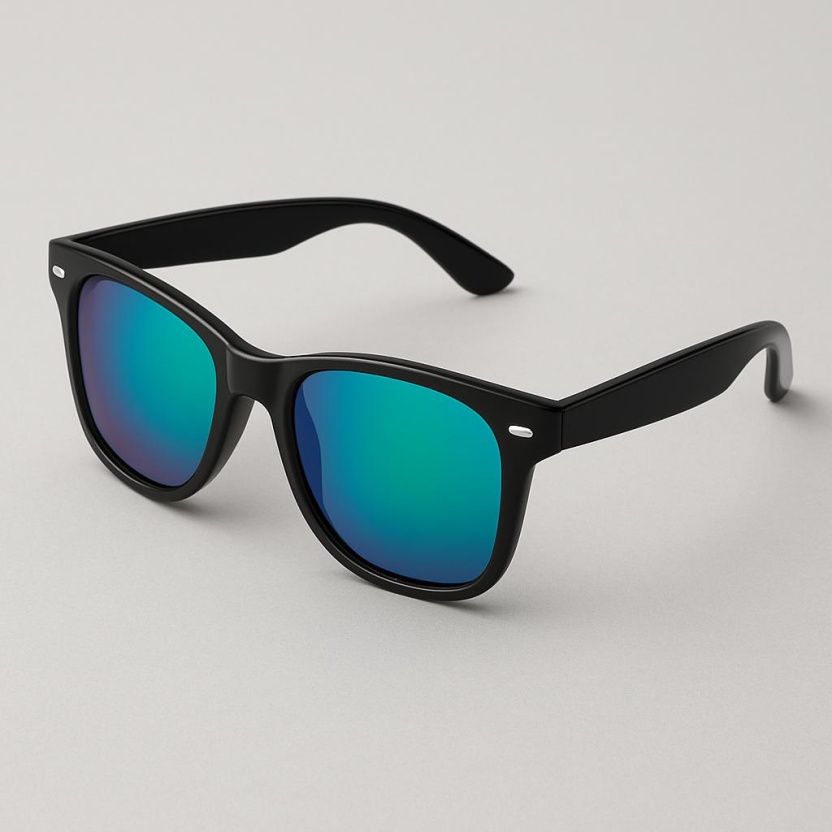Black 'Distressed' sunglasses with mirror lenses 2215-04 - Image 2