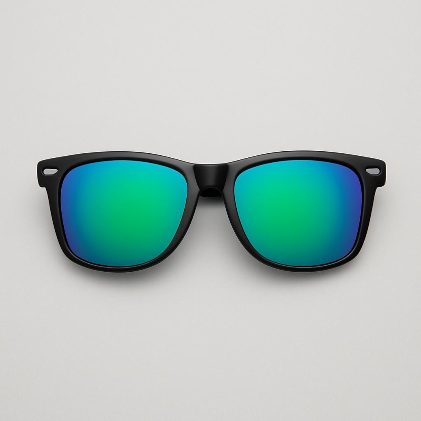 Black 'Distressed' sunglasses with mirror lenses 2215-04