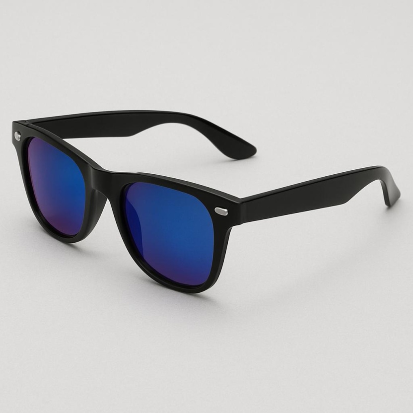 Zwarte 'Distressed' zonnebrillen met blauw/paarse glazen 2215-05 - Afbeelding 2