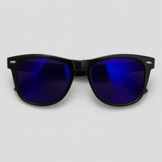 Zwarte 'Distressed' zonnebrillen met blauw/paarse glazen 2215-05
