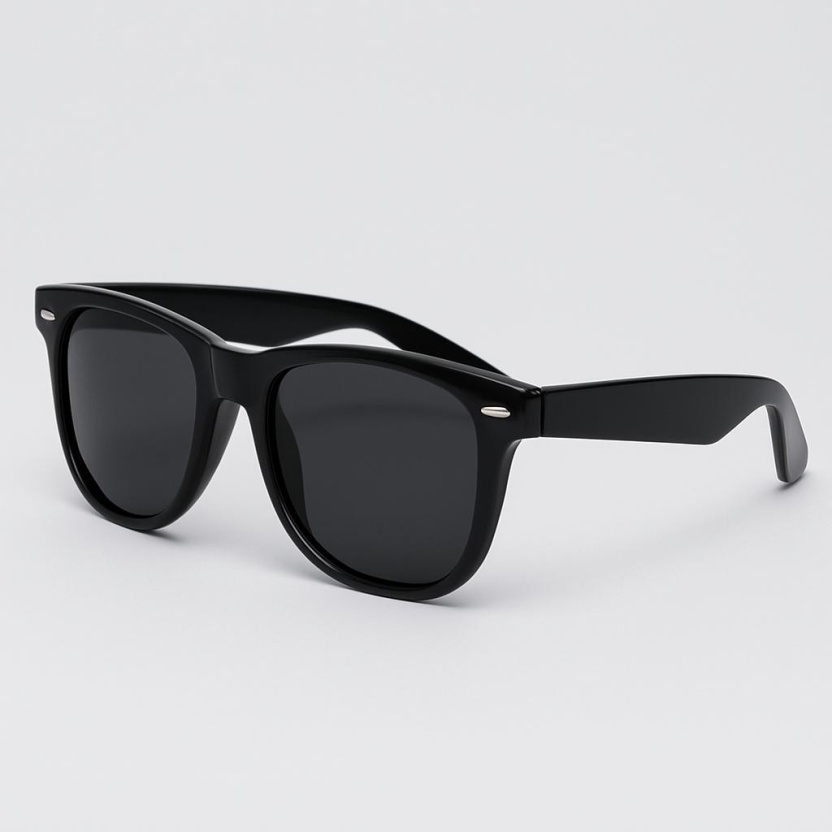 Black 'Distressed' sunglasses with black lenses 2215-06 - Image 2